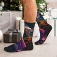 thumbnail image 7 of KLL Colorful Abstract Wave Motion Print Cool Socks Men's Women's Crew Socks Funny Crazy Novelty Stockings, 7 of 7