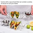 thumbnail image 3 of Taco Stand, Stainless Steel Taco Tray with Sauce Bowl, Taco Shell , for Home Kitchen or Restaurant Use, 3 of 7