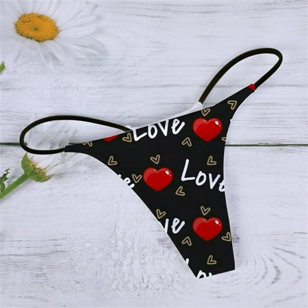 

〖Roliyen〗Thongs For Women Floral Print Soft T-Back Panties Underpants Comfort Low-Rise Women S G-String Women S Panties