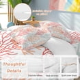 thumbnail image 3 of Red Orange Grey Coral Coastal Duvet Cover Set, Summer Beach Seaside Nautical Soft Duvet Cover Full Size Bedding Set 4 Pieces, 1 Quiltcover and 2 Pillowcases with Zipper, 1 Bed Sheet for All Seasons, 3 of 9
