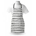 thumbnail image 4 of Stripes Apron, Hand Painted Look Grungy Brushstroke Lines in Monochromatic Design Pattern, Unisex Kitchen Bib with Adjustable Neck for Cooking Gardening, Adult Size, Charcoal Grey White, by Ambesonne, 4 of 4