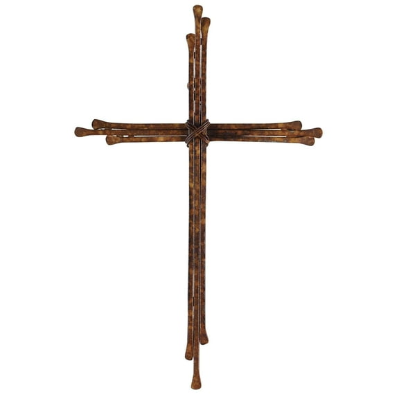 Dicksons MWC-413 Alternating Length Rustic Brown 10.5 x 6.75 Metal Decorative Wall Home Décor Cross