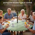 thumbnail image 3 of Round Outdoor Tablecloth with Umbrella Hole and Zipper, Sage Green White Ombre Tablecloth with Elastic Waterproof, Country Modern Stripes Lines Patio Table Covers for 45" - 54" Picnic Pool Tables, 3 of 9