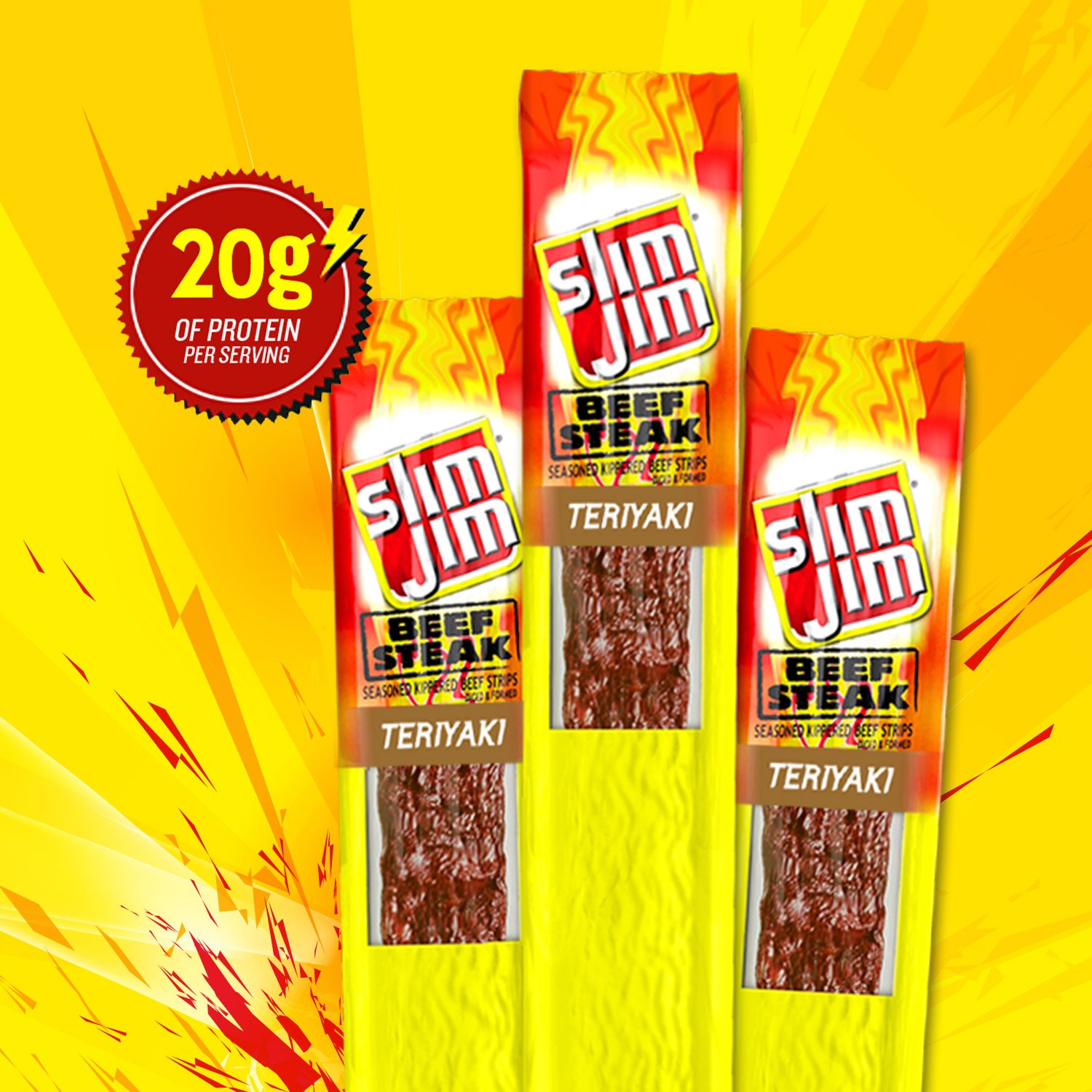Slim Jim Beef Steak Strip, Teriyaki,