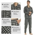 thumbnail image 5 of YUSHOW Mens Flannel Pajamas Set Cotton Plaid Pjs Button Down Warm Soft Lounge Sleepwear Size M, 5 of 7