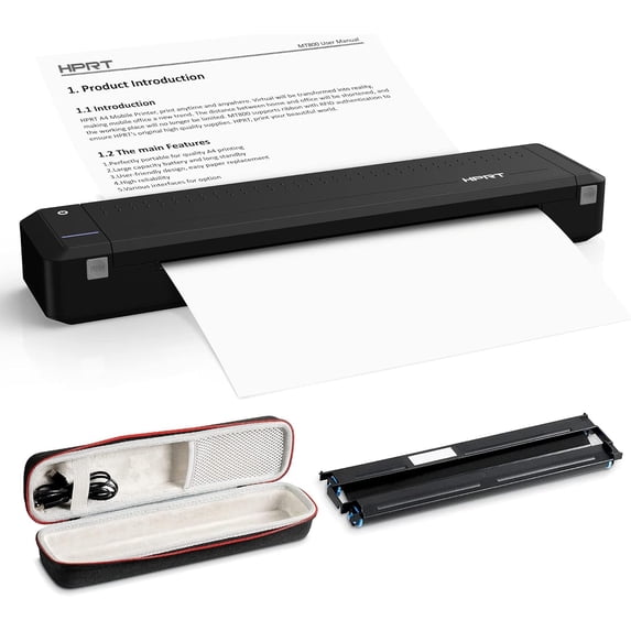Restored HPRT MT800 Portable Printer Wireless for Travel Bluetooth Android iPhones Laptops Printing with Case (Refurbished)