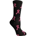 thumbnail image 5 of 60 Pairs of Pink Ribbon Breast Cancer Awareness Ankle/Crew Socks for Women (Assorted (Crew)), 5 of 6