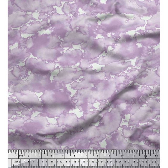Soimoi Poly Georgette Fabric Cloud Nature Printed Craft Fabric by the Yard 42 Inch Wide