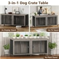 thumbnail image 5 of POAO 78.74"L Dog Crate Furniture for 2 Dogs, Heavy Duty Double Dog Crates for Large Dogs(35-60 Pounds), Dog Kennel Furniture Indoor as TV Stand,Grey, 5 of 7