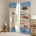 thumbnail image 3 of Homewish Teens Rustic Farmhouse Curtains Pack of 2 (42x84 Each), Wheat Blue Lake House Curtains Blackout, Wooden Boat Paddle Bedroom Curtains, Black Out Curtains Decor, 3 of 6