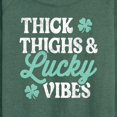thumbnail image 3 of Instant Message - Thick Thighs And Lucky Vibes - Women's Lightweight French Terry Long Sleeve Shirt, 3 of 6