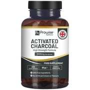 Activated Charcoal Capsules - 200 High Strength Vegan Capsules- 1200mg per serving I Made in the UK by Prowise Healthcare