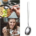 thumbnail image 4 of Stainless Steel Korean Soup Spoons 6-Piece Set, Long Handle Rice Spoons 8 Inch, Silver Tableware Flatware for Home Kitchen Restaurant Use, 4 of 7