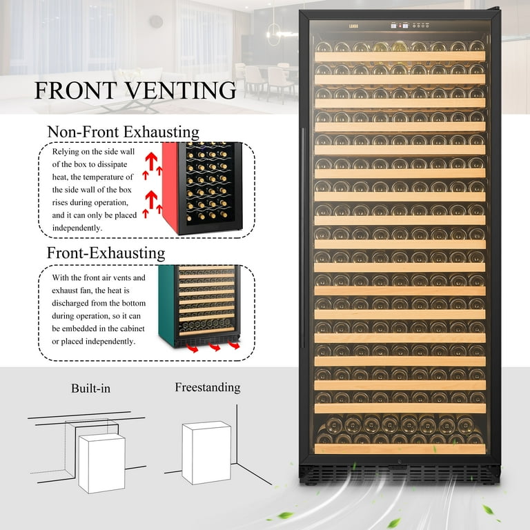 Lanbo 287 Bottle Dual Zone Wine Refrigerator - Large Capacity