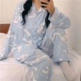 thumbnail image 1 of SP & CITY-Pijama de manga larga para mujer, traje de algodón con estampado de dibujos animados, ropa de dormir transpirable, moda coreana, primavera y otoño, 1 of 4