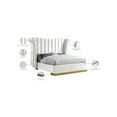 thumbnail image 2 of Meridian Furniture Flora Solid Wood and Velvet Queen Bed in White, 2 of 4
