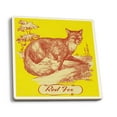 thumbnail image 1 of View of a Red Fox (On Yellow), Vintage Magazine (Absorbent Ceramic Coasters Set of 4 Matching Images, Cork Back, Kitchen Table Decor), 1 of 3
