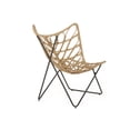 thumbnail image 3 of Fordy Outdoor Chair Set of 2- Curved Seat- Brown Rattan- Black Metal, 3 of 5