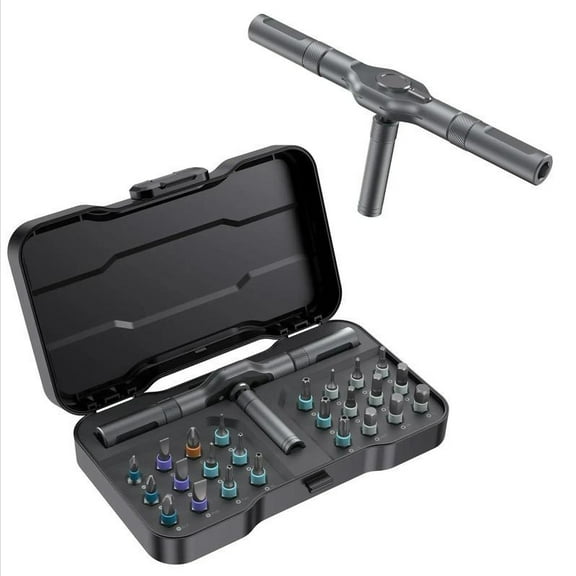 24-in-1 Magnetic Rotary Ratchet Screwdriver Set | Multi-function Repair Tool with Detachable Handle for DIY & Professional Use