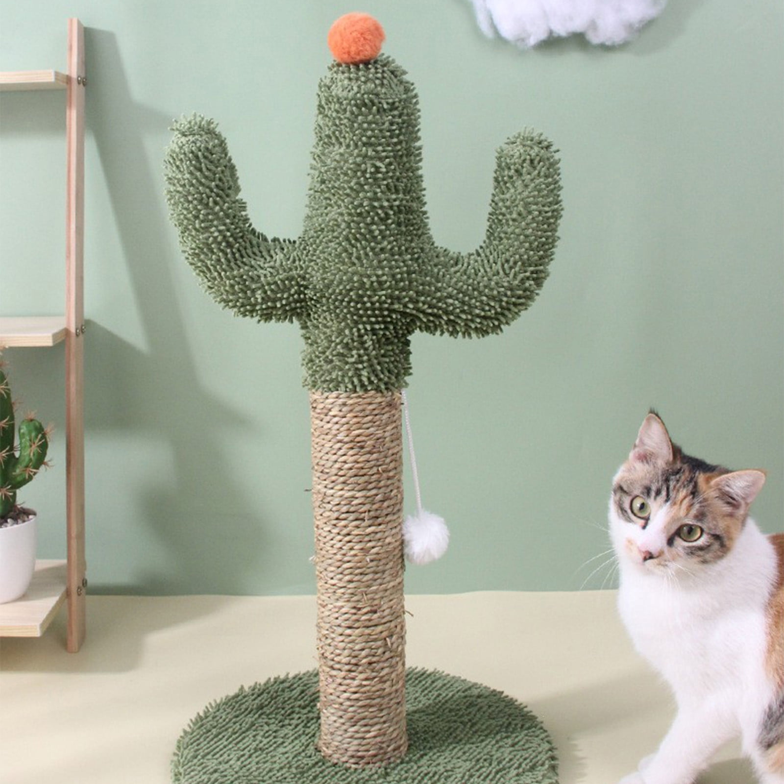 YATLTE Cat Scratching Post, Cactus Cat Scratching Post Cat Scratcher, with Natural Sisal Rope for Indoor Cats Claw Scratcher, Cat Tree for Small Kittens