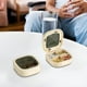 thumbnail image 2 of Mini caja de almacenamiento portátil de plástico, pequeño organizador de viaje para uso doméstico, compartimento compacto con tapa de seguridad, color beige, blanco, marrón y verde, apto para aliment, 2 of 6