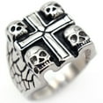 thumbnail image 2 of Mens Titanium Steel Ring European and American Retro Cross Ring Domineering Band Unisex Jewelry Fashionable Statement Ring for Men and Women, 2 of 4