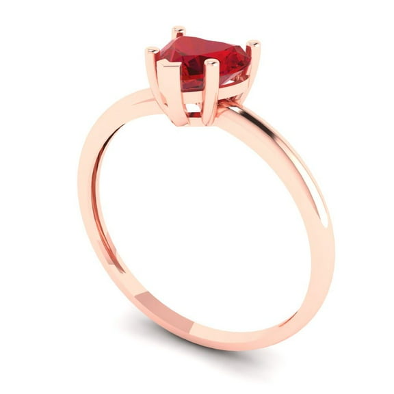 1.0ct Princess Cut Blue Crystal 18k Pink Rose Gold Engraving Statement Bridal Wedding Solitaire Designer Ring Size 3.5