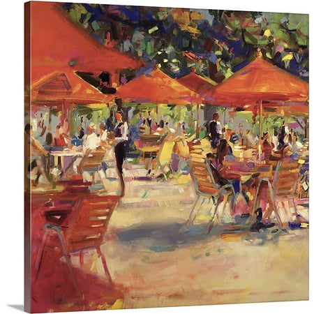 Cafe Jardin Decorative Mat Great BIG Canvas Peter Graham Premium Thick-Wrap Canvas entitled Le Cafe du Jardin (oil on canvas) ()
