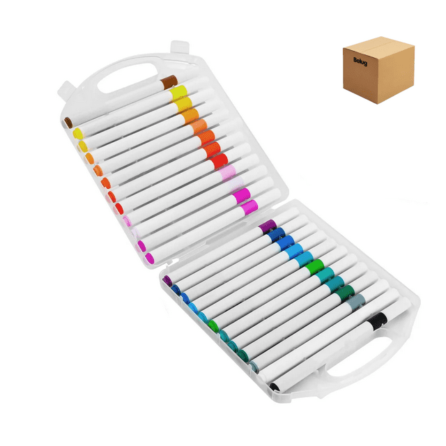 24 Colores Marcadores Acrílica Pincel Estuche Belug Blanco