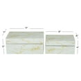 thumbnail image 3 of CosmoLiving by Cosmopolitan Geometric White Glass Decorative Box with Hinged Lid, 2 Count, 3 of 8
