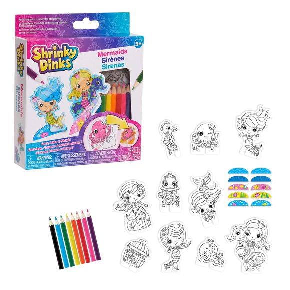 Shrinky Dinks Minis Mermaids, Kids Art and Craft Activity Set