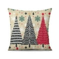 thumbnail image 3 of Christmas Tree Snowflake Joy Hello Throw Pillow Covers Square Throw Pillow Case 18 x18in Set of 4 Fashion Throw Cushion Case for Couch Sofa Bed Farmhouse, 3 of 7