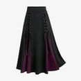 thumbnail image 2 of Odeerbi Steampunk Gothic Flowy Maxi Skirt for Women 2025 Vintage A Line Skirt Renaissance Retro Party Skirt Plus Size Bandage Patchwork High Waist Pleated Skirt Purple, 2 of 6