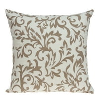 Parkland Collection Cairo 20x20" Tapestry Cotton Throw Pillow in Beige/Off White
