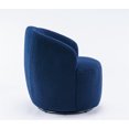 thumbnail image 5 of Swivel Accent Chair, Modern Teddy Fabric Upholstered Armchair Lounge Chair with Metal Base and Padded Cushion Comfy Single Sofa Chair with 360 Degree Swiveling Accent Chairs for Living Room, Blue, 5 of 7