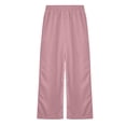 thumbnail image 6 of LIJCC Girls Drawstring Sweatpants High Waist Elastic Waist Wide Leg Athletic Joggers Solid Color Workout Casual Pants(Pink,9-10 Years), 6 of 7