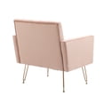 thumbnail image 5 of Accent Chair, Modern Fabric Upholstered Armchair with Metal Legs and Button Tufted Backrest, Leisure Single Sofa Chair with Square Armrest and Thicken Cushion for Living Room,Office, Pink, 5 of 7