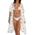 thumbnail image 3 of HELLHERO Polyester Bathing Suit Cover Up for Summer Lightweight Free Size Beach Cover Up Cat and Donut Design, 3 of 6