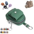 thumbnail image 2 of Leather Mini Backpack Keychain – Cute Travel Coin Purse & Makeup Bag for Women, Compact Organizer with Carabiner Clip, 2 of 6