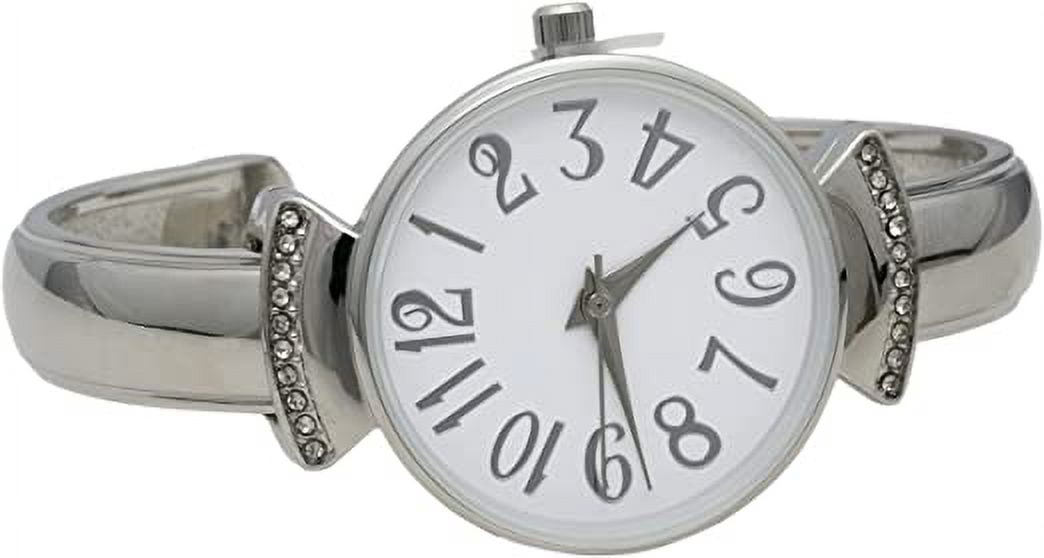 Blekon Collections Womens 29mm Case Large Numbers Narrow Cuff Bangle Watch