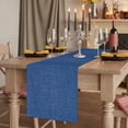 thumbnail image 2 of Navy Blue Table Runner 90 Inches Long, Vintage Country Monochrome Farmhouse Cotton Linen Table Runners Dresser Scarves, Decorative Fabric Tabletop Scarf Furniture Cover for Home Dinner Party 13"x90", 2 of 8