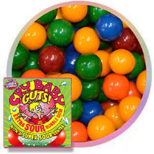 CRY BABY GUTS 3LBS SOUR FILLED DUBBLE BUBBLE GUMBALLS