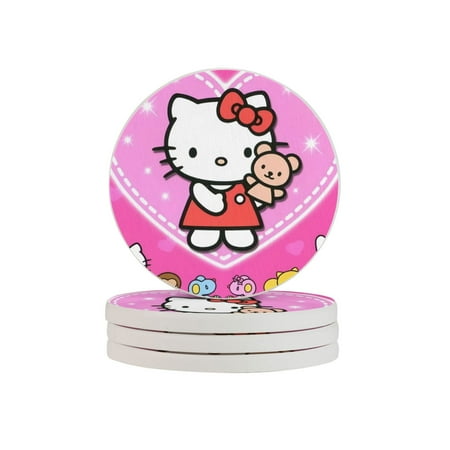 

Hello Kitty Diatomaceous Earth Coaster Diatomite Drink Coasters Water Absorbent Coaster Quick Drying Large Absorbent Kitchen Round W10 X D10 X H0.9 Cm (1 2 4 6 Pack)