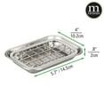 thumbnail image 5 of mDesign 2-Piece Bar Soap Dish Holder with Grate for Kitchen Sink, Brushed Chrome, 5 of 7