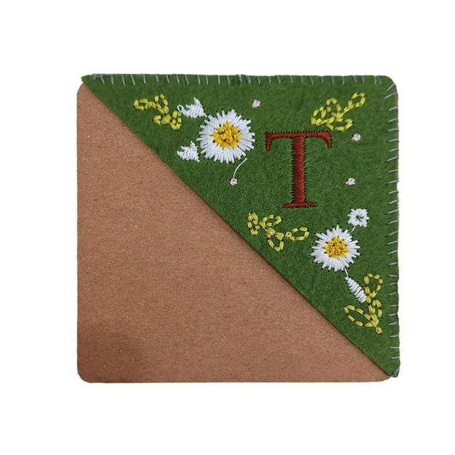 ?? 26 Letras Marcador De Libros Elegante Y Personalizado, Bordado A Mano, Con Esquina, Para Las Cuatro Estaciones, Divertido, Decoración, Hecho A Mano, Con Letras Personalizadas, Cosido A Mano, Con