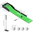 thumbnail image 4 of Golf Putting Training Mat Wrinkle-Resistant Golf Desktop Putting Practice Set with Ball Return/2 Holes Putting Green Indoor Set Green, 4 of 6