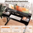 thumbnail image 5 of Kingant Electric Standing Desk with 2 Drawers,  Sit to Stand Desk with Storage Shelf and C-Clamp Mount Compatibility for Home Office, Black, 5 of 8