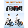 thumbnail image 6 of ESKUTE T300 E Trike Electric Tricycle for Adults, 750W Brushless Motor 18MPH+ Fat Tire Folding Trike, Step-Thru 3 Wheel Electric Bicycle, Gray with Phone Holder Bag & Mirrors & Lock, UL2849, 6 of 8