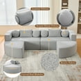 thumbnail image 6 of Boneless Couch Modular Sectional Sofa 114.9" Free-combined Sofa Couch Sofa Bed Compression Sofa with Deep Seating and Curved Design for Living Room, Black, 6 of 27