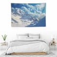 thumbnail image 4 of Creowell  Mountain Tapestry, Mountain Landscape Ski Slope Winter Seasonal Sport Telfer and Snowboarding Image, Wide Wall Hanging for Bedroom Living Room Dorm,60x40 Inch, White Blue 60x40in, 4 of 7
